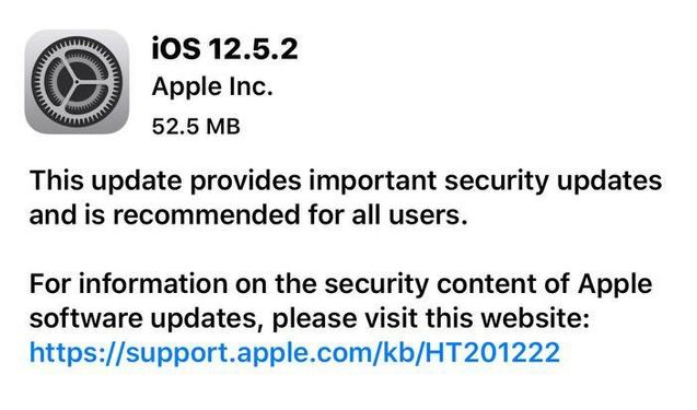 都安苹果手机维修分享iOS12.5.2发布，建议所有老苹果用户安装 